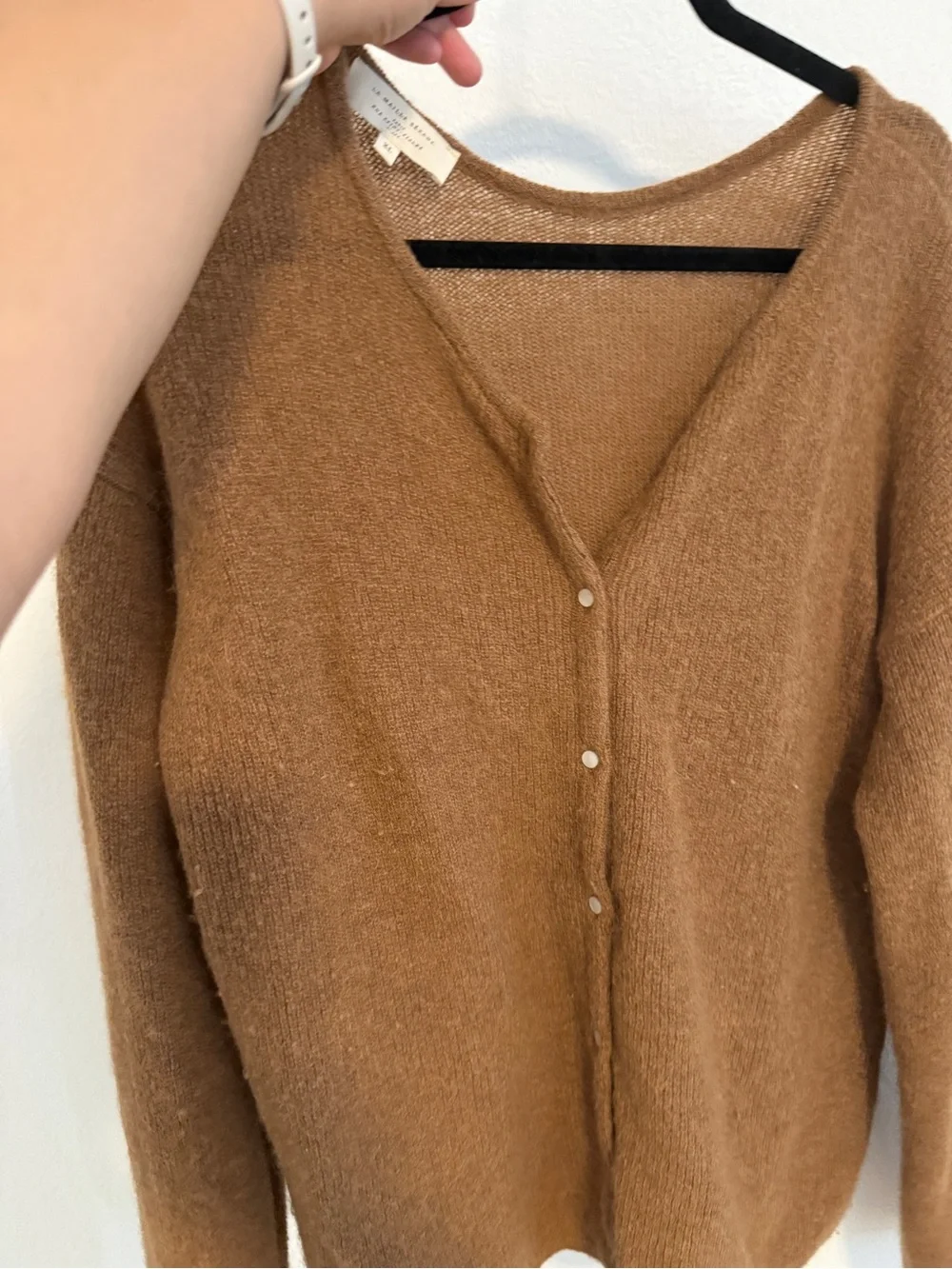 Sezane Gaspard Jumper Cardigan in Camel - XL - Picture 2 of 5